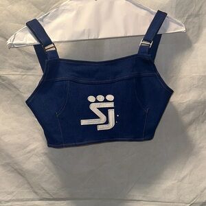 Blue Crop Top with Logo